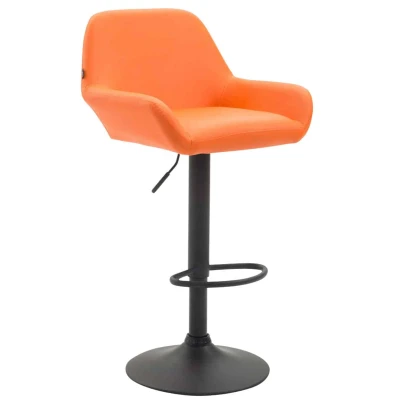 Afbeelding van Barkruk Mysen Kunstleer Zwart Frame Oranje