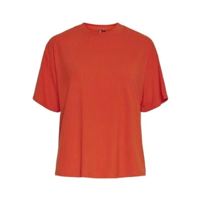 Afbeelding van Pieces Pckylie Tshirt basic, Dames, Maat: Medium, Tangerine tango
