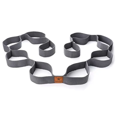 Afbeelding van BODYMATE Stretchband met 10 lussen totaal ca. 190cm lang 3,8cm breed van 100% natuurlijk katoen