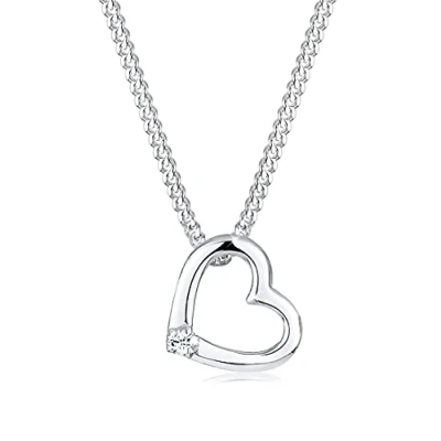 Afbeelding van Elli Heart Basic Ketting, Dames, Maat: 45, Silberfarben