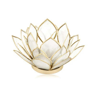 Afbeelding van Lotus theelichtje Capiz schelp naturel