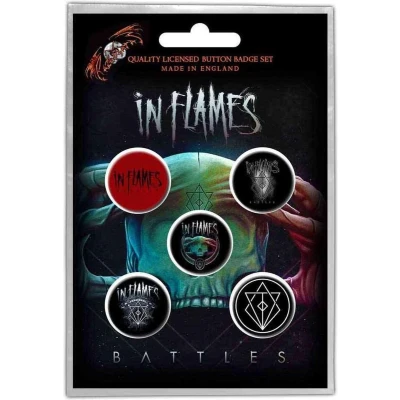 Afbeelding van In Flames Battles Badge/button Set van 5 Multicolours