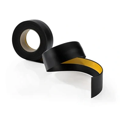 Afbeelding van Quest PVC afdekstrip, overgangsprofiel, zelfklevend, vloerlijst, egalisatieprofiel, vloerprofiel, plat, zwart, breedte: 40mm, lengte: 5m