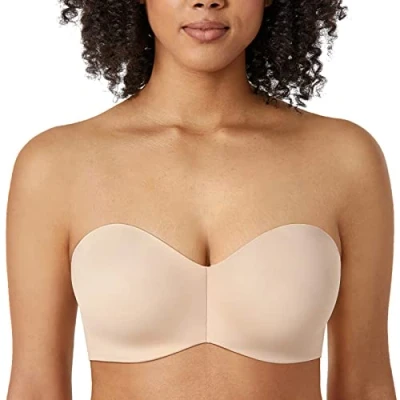 Afbeelding van DELIMIRA Dames Strapless Minimizer Beha Met Beugel Zonder Inzetstukken Beige 80F