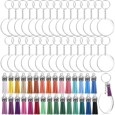 Afbeelding van Knutselset met acryl sleutelhangers 120 stuks kleurrijk