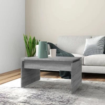 Afbeelding van Salontafel 68x50x38 cm bewerkt hout grijs sonoma eiken