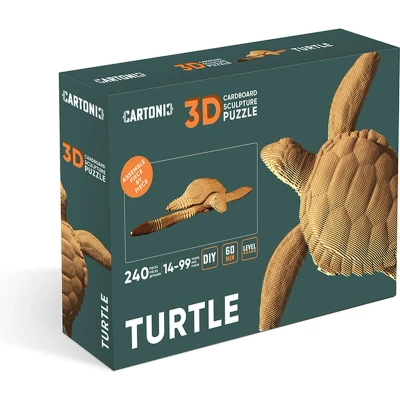 Afbeelding van CARTONIC Turtle 3D puzzel Speelgoed DIY Creatief Karton Kinderen en volwassen Schildpad