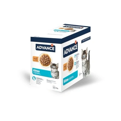 Afbeelding van Advance Natvoer voor kittens met kip, multipack, 12 x 85 g, totaal 1,02 kg