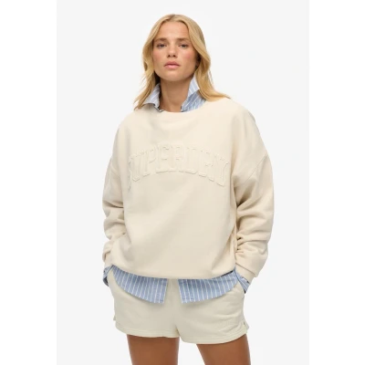 Afbeelding van Superdry Essentials Tonal Applique CREW Sweater, Dames, Maat: 40, Desert bone off white