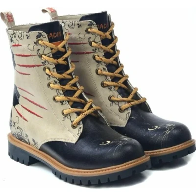 Afbeelding van GOBY Claw Boots Laars laarzen Damesboots Dames Longboots Handmade Dierenprint Maat 35