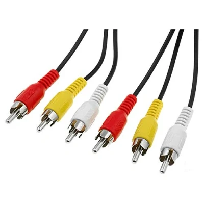 Afbeelding van PremiumCord Cinch kabel 5 m, 3x RCA stekker naar stekker, audio video verbindingskabel, stereo, voor tv, mobiele telefoons, MP3, HiFi, kleur zwart, kjackcmm3 5, m