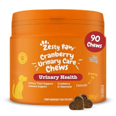 Afbeelding van Zesty Paws Cranberry urineverzorgingssupplement voor honden Bevordert nier en urineweggezondheid Preventieve UTI Behandeling extract van hondenurine 90 st