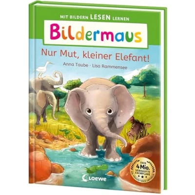 Afbeelding van Bildermaus Nur Mut, kleiner Elefant!: Mit Bildern lesen lernen Ideal für die Vorschule und Leseanfänger ab 5 Jahren Leselernschrift ABeZeh