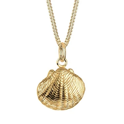 Afbeelding van Elli Muschel Urlaub MEER Maritim Ketting, Dames, Maat: 45, Gold