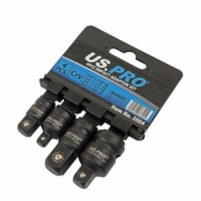 Afbeelding van US PRO Gereedschap 4 Stuk Impact Adapter Set 1/4&quot; 3/8&quot; 1/2&quot; Step up/Down Reducer 3504