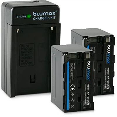 Afbeelding van Blumax 2X Batterij NP F550 6600mAh + Lader F970 F960 F750