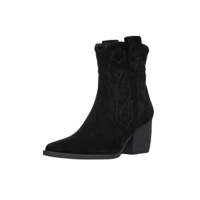 Afbeelding van Elara Chunkyrayan, enkellaarsjes, cowboylaarzen voor dames, Zwart Milaan, 39 EU
