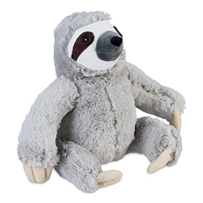 Afbeelding van Relaxdays deurstopper luiaard, voor binnen, zacht, zand, vloer, H x B D: 22 21 18 cm, kinderkamer decoratie, grijs