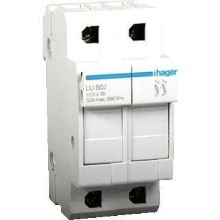 Afbeelding van Hager zekeringhouder l38 2 polig 32 a modulen lu502