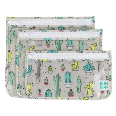 Afbeelding van Bumkins Clear Travel Bag 3 Pack, Cactussen