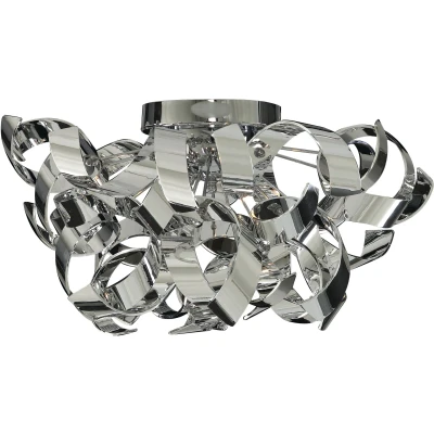 Afbeelding van Searchlight Chroomkleurige lamp Curls in gekruld ontwerp
