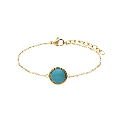 Afbeelding van Lucardi Armband azuur / goud