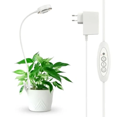 Afbeelding van SANSI Plantenlamp, 48 LED Groeilicht met Volledig Spectrum 4000K, 10W Groeilamp voor Binnen 3H/6H/12H Automatische Timer en 4 Helderheid Kleine Planten (1 Stuk)