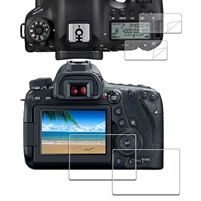 Afbeelding van iDaPro Screen Protector voor Canon EOS 6D Mark II + PET Top [2+2 Pack] Gehard glas Eenvoudige installatie