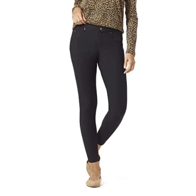 Afbeelding van HUE Dames Ultra zachte fleece gevoerde denim legging, Zwart, L