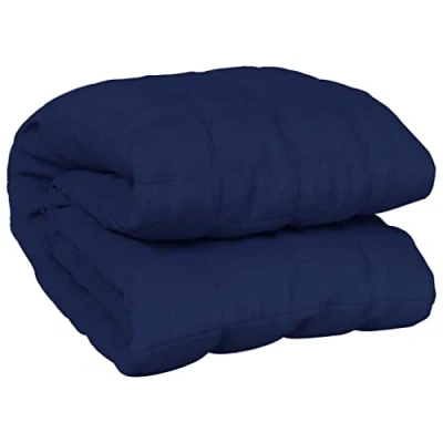Afbeelding van vidaXL Verzwaringsdeken 135x200 cm 10 kg stof blauw