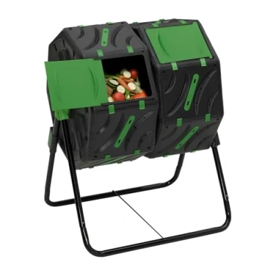 Afbeelding van IDMarket Compostbak, draaibaar, dubbele bak, 140 l