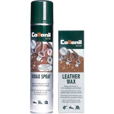 Afbeelding van Collonil leather wax + biwax spray active bruine veter