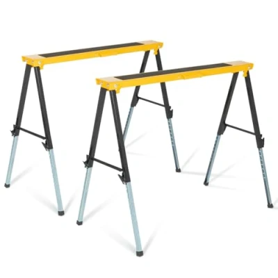 Afbeelding van IDMarket Set met 2 inklapbare telescopische bokken, breed loopvlak, antislip