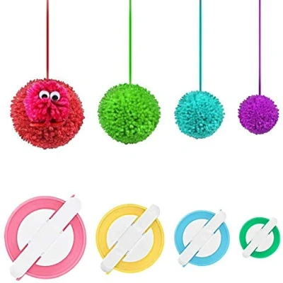 Afbeelding van RRigo Pom Maker, 4 maten Fluff Ball Weaver Naald Pompom Maker Sets DIY Pompoms Handwerk Pop Making Kits, Knitting Loom (4)