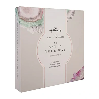 Afbeelding van Hallmark &#039;Just To Say&#039; kaarten Multipack van 20 in 4 Geode Designs