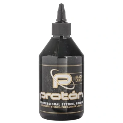 Afbeelding van Black Label Proton Professional Stencil Primer, 250 ml, extreem fixeermiddel voor tattoo sjablonen