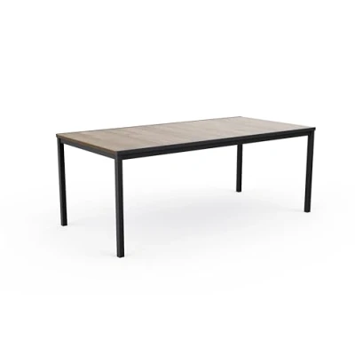 Afbeelding van Leen Bakker Tuintafel Porto Metaal/kunst 75x200x95cm Tuinmeubelen Bruin Kunststof Keter
