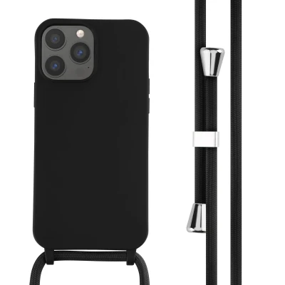 Afbeelding van Apple iPhone 13 Pro Max Hoesje Siliconen en TPU (zacht) iMoshion Softcase/Koordhoesje/Backcover Zwart Telefoonhoesje