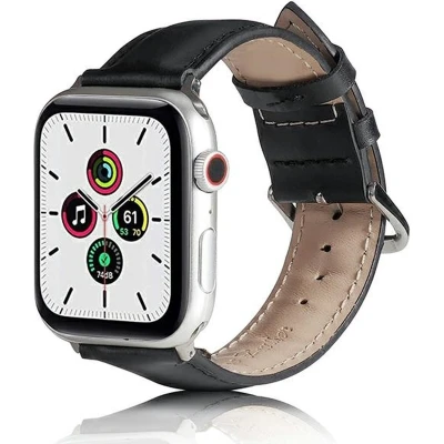 Afbeelding van Beline Apple Watch Leren band 38/40/41mm zwart/zwart