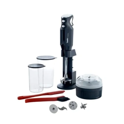 Afbeelding van bamix Staafmixerset M350 MAXX incl. standaard, 2 bekers, 4 opzetstukken, processor, spatel, reinigingsborstel, 350 watt, Made in Switzerland, zwart/chroom
