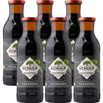 Afbeelding van Schulp Vlierbessensap Puur Krachtsap Biologisch 6 x 0,75 liter
