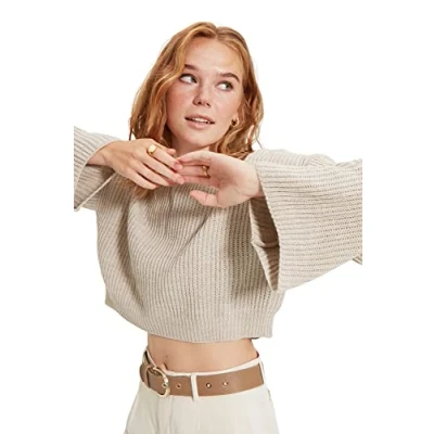 Afbeelding van Trendyol Saks Crop Gebreide Trui Met Spaanse Mouwen Twoaw20Kz0743