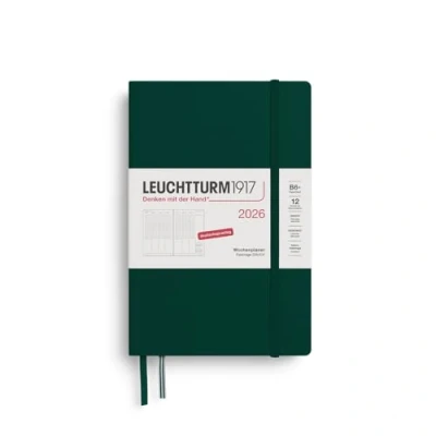 Afbeelding van LEUCHTTURM1917 372588 Weekplanner Paperback (B6+) 2026, 12 maanden, bosgroen, Duits