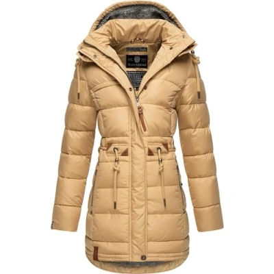 Afbeelding van Navahoo Daliee Winterjas, voor dames, gewatteerd, kort, warm gevoerd, afneembare capuchon, maten XS XXL, beige, L