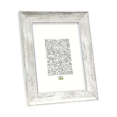 Afbeelding van Deknudt Frames fotolijst S46EE1 wit met zilver biesje 20x25 cm