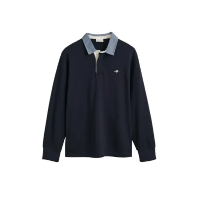 Afbeelding van Gant Sweater Blauw Chambray heavy rugger 2004082/433 Maat L