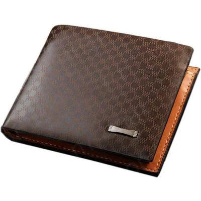 Afbeelding van BAZORO Billfold Portemonnee Portefeuille Heren Bruin Kunstleer
