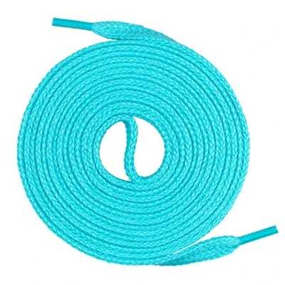 Afbeelding van Mount Swiss© Premium veters, 1 paar platte 100% katoen, scheurvast, breedte 7 mm, lengte 45 200 cm, 170 turquoise