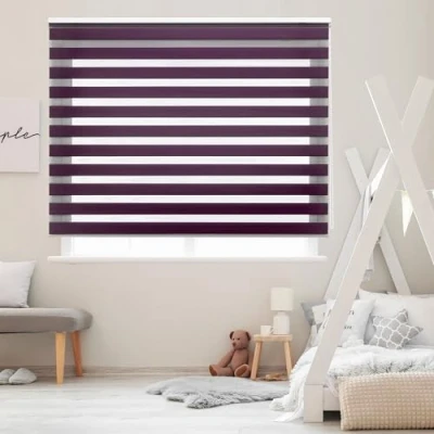 Afbeelding van Blindecor Lira dubbel rolgordijn voor nacht en dag, violet, 80 x 180 cm
