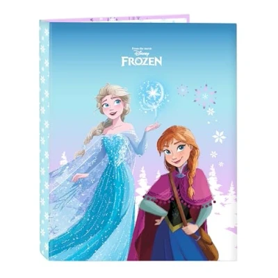 Afbeelding van Frozen Cool Days map met 4 ringen, ideaal voor kinderen van verschillende leeftijden, comfortabel en veelzijdig, kwaliteit duurzaamheid, 26,5 x 33 cm, paars/hemelsblauw,